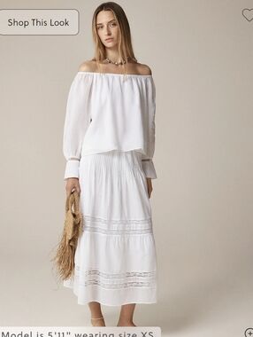 Lace-Trim Gathered Top